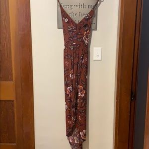 Burgundy floral Astr dress